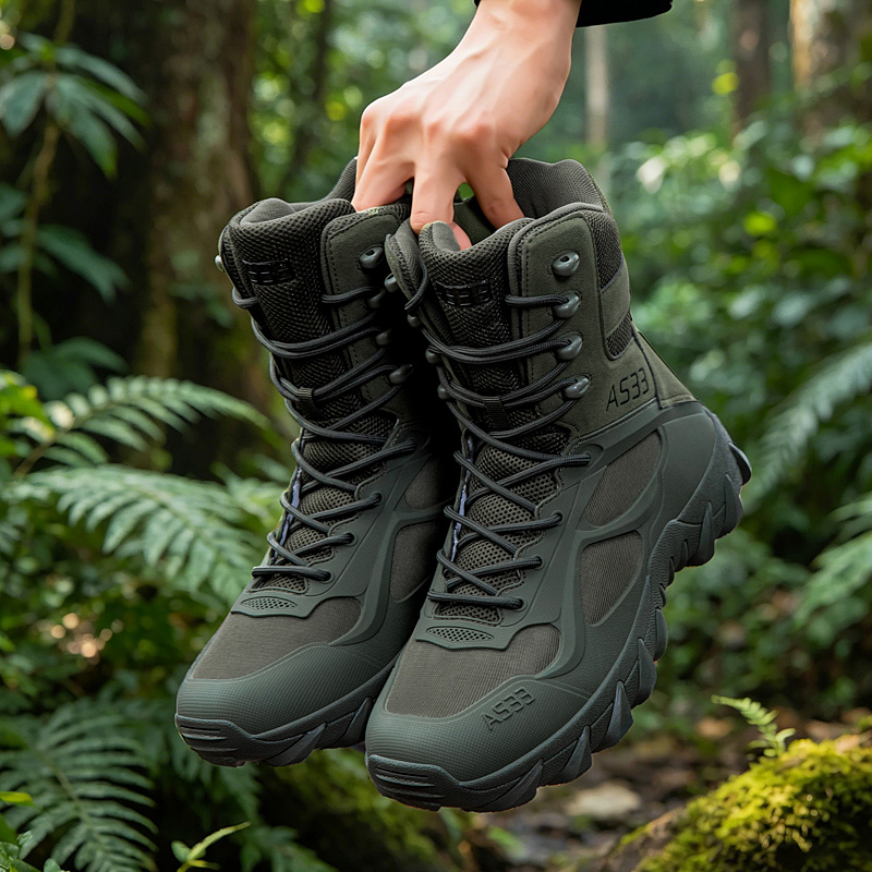 Men'S Shoes For Work - Men Tactical Boot Casual Ultrallight Training