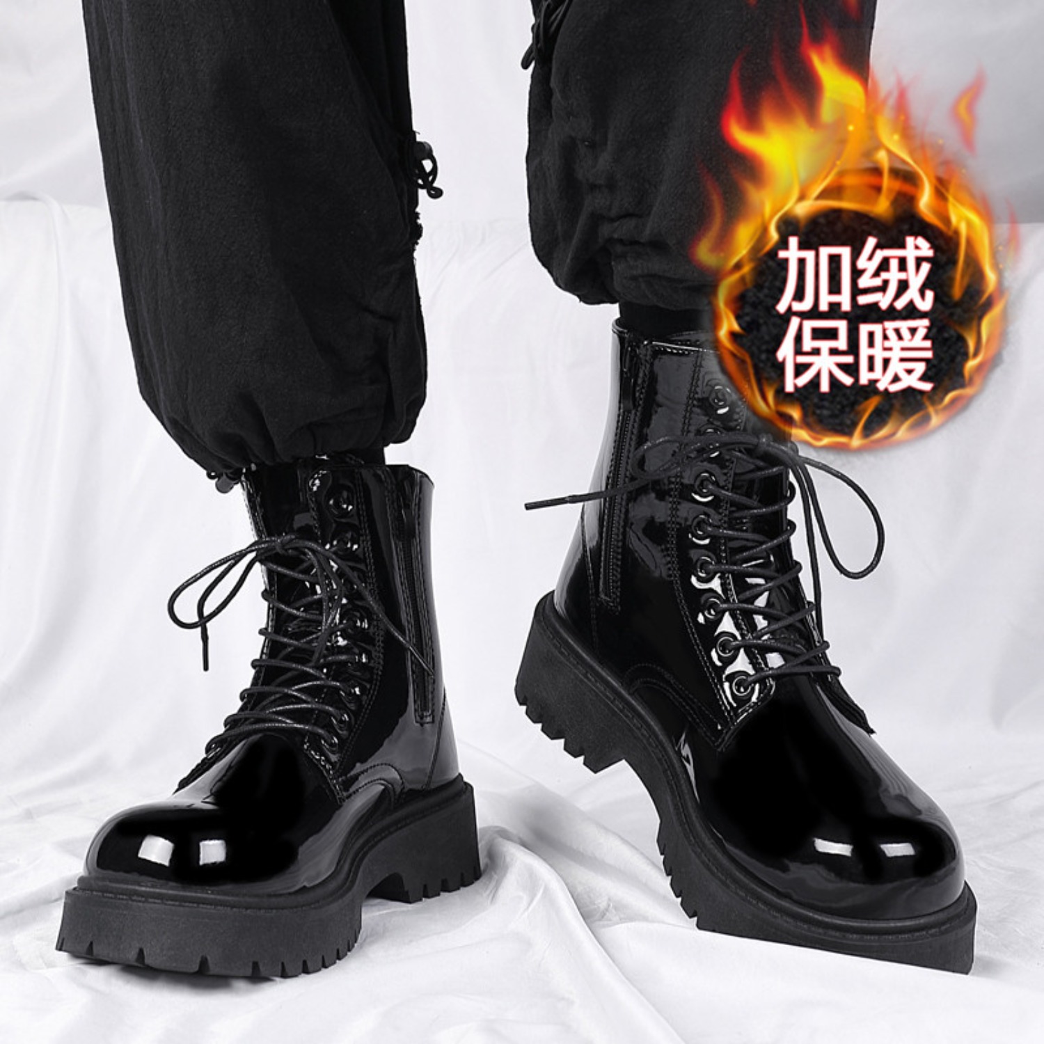 Men's warm plush high-top boot - Men'S Shoes For Work ulasan dan harga