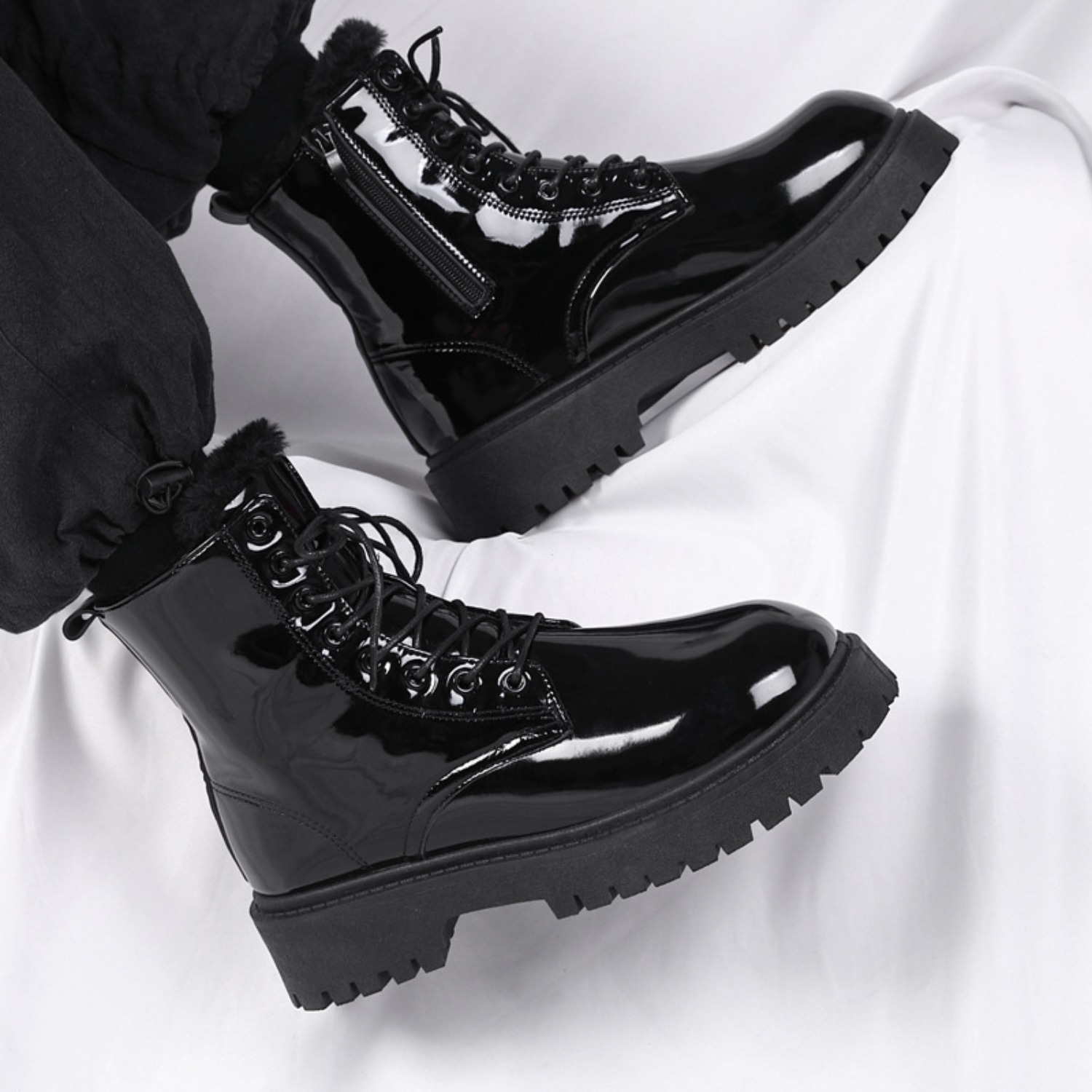 Men's warm plush high-top boot - Men'S Shoes For Work ulasan dan harga