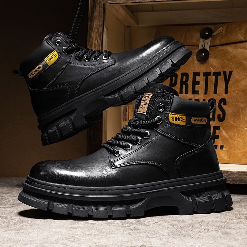 Vintage Men Platform Ankle Boo - Men'S Shoes For Work ulasan dan harga
