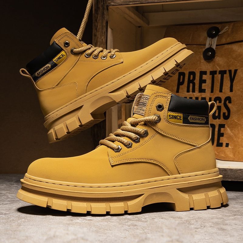 Vintage Men Platform Ankle Boo - Men'S Shoes For Work ulasan dan harga