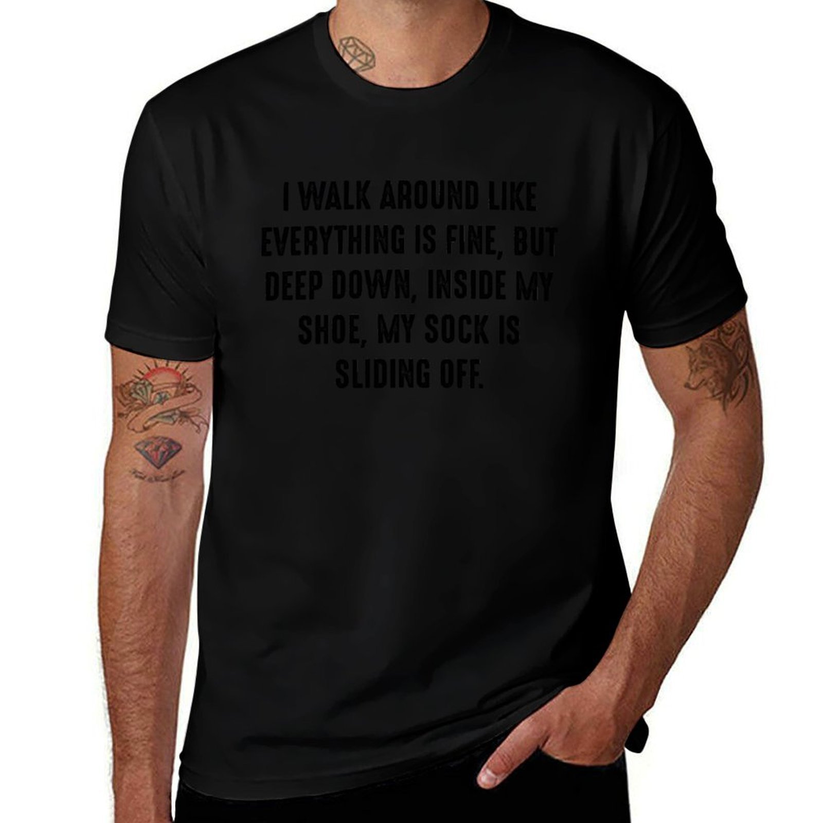 Funny Quote 6 - I walk around  - Men Shoes Quotes ulasan dan harga