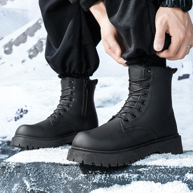 Men's warm plush high-top boot - Men'S Shoes For Work ulasan dan harga