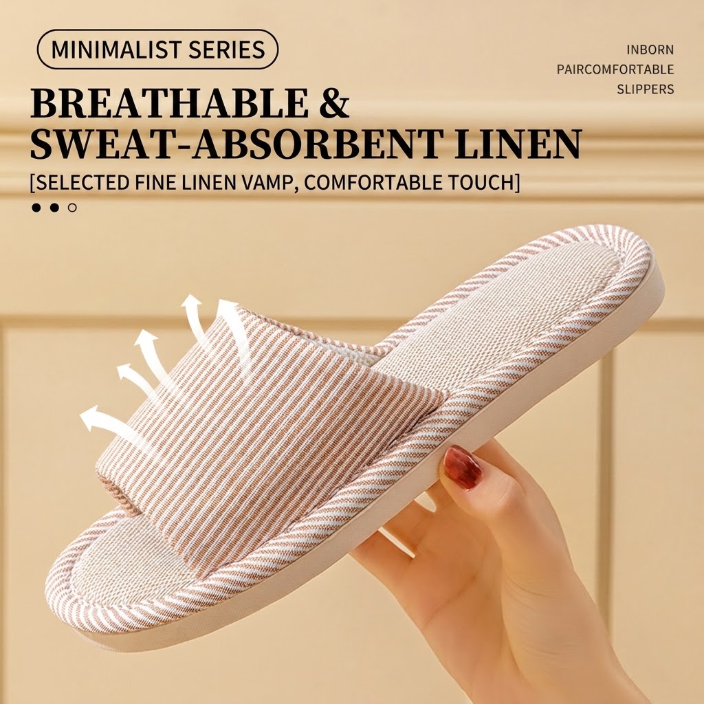 Breathable Flax Linen Slippers - Men'S Shoes Slip On ulasan dan harga