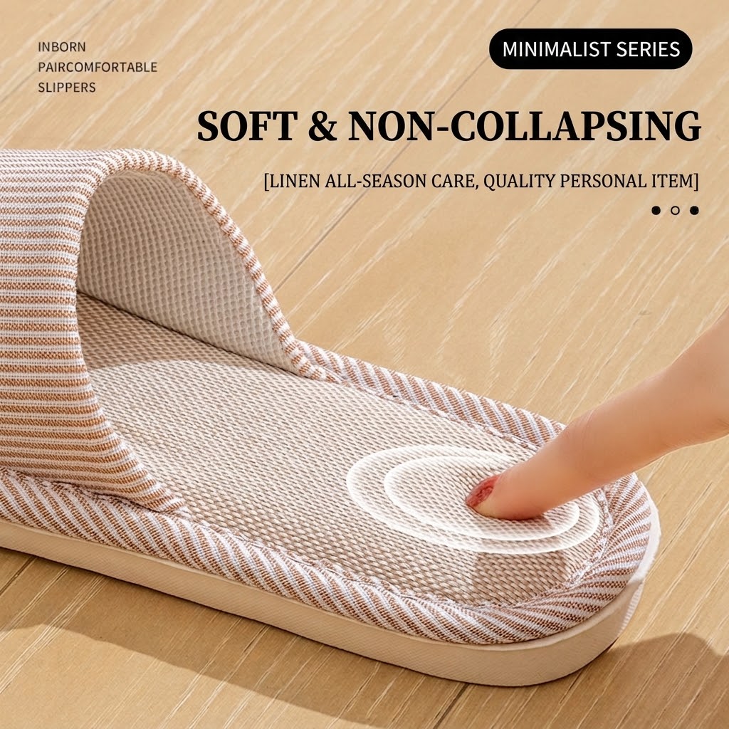 Breathable Flax Linen Slippers - Men'S Shoes Slip On ulasan dan harga